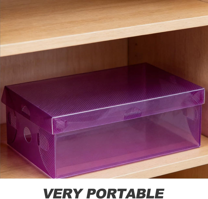Toyvian 7 StüCk Stapelbare Transparente Schuhboxen Mit Klappdeckel Faltbare Aufbewahrungsboxen Aus R