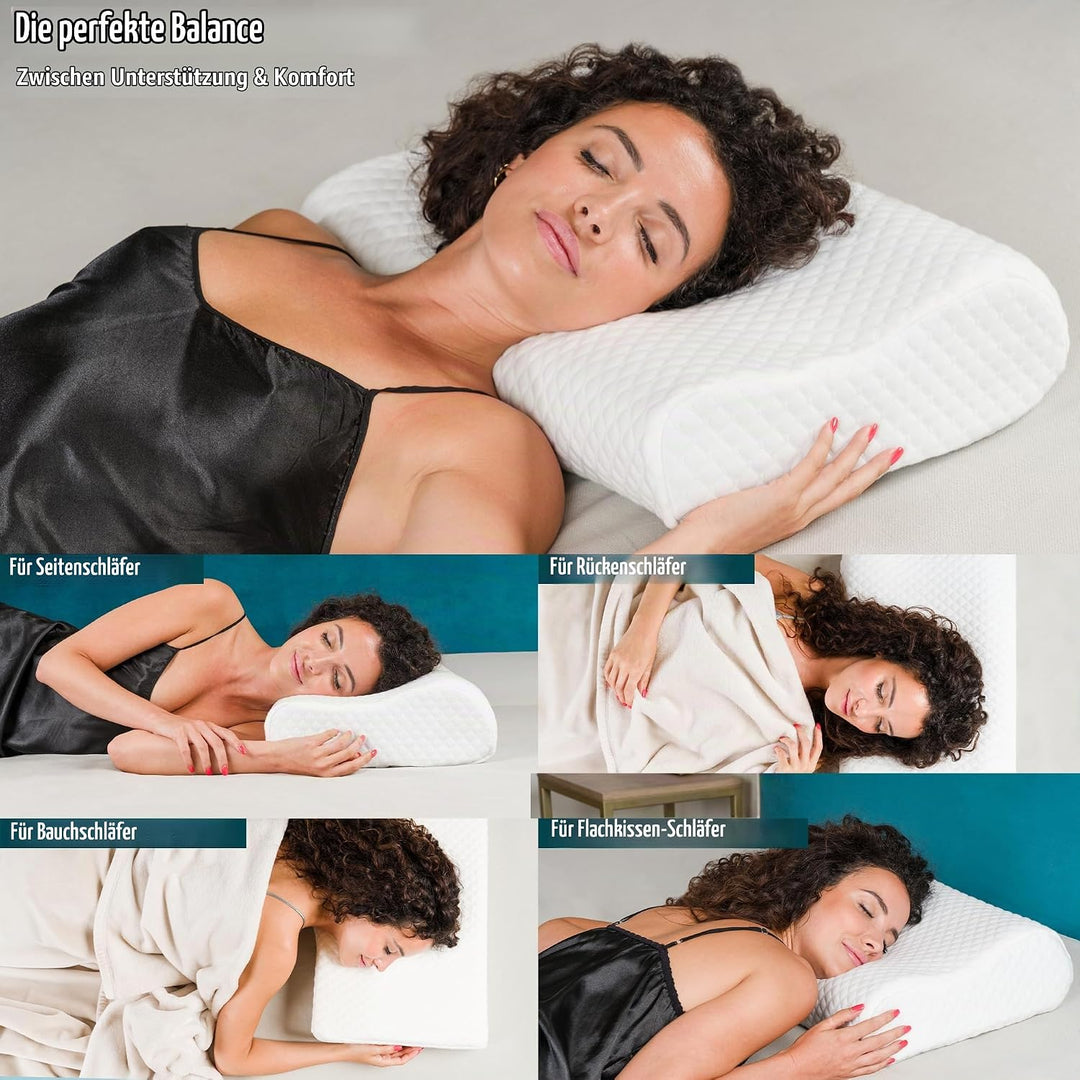 Nackenstützkissen Höheneinstellbares aus Memory Foam Orthopädisches und Ergonomisches Kopfkissen für