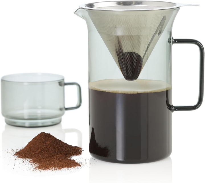 AdHoc MC82 Pour Over Kaffeebereiter Impact | 600 ml | Mundgeblasenes Borosilikatglas | Aromaschonend