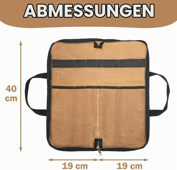 Kaaltisy Küchenmessertasche mit 5 Taschen, Rolltasche, Messertasche Küchenmesser, Messerrolle für Pr
