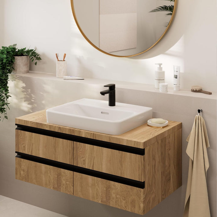 hansgrohe Vernis Blend - Waschtischarmatur ohne Ablauf, Wasserhahn Bad mit Auslauf Höhe 100 mm, Misc