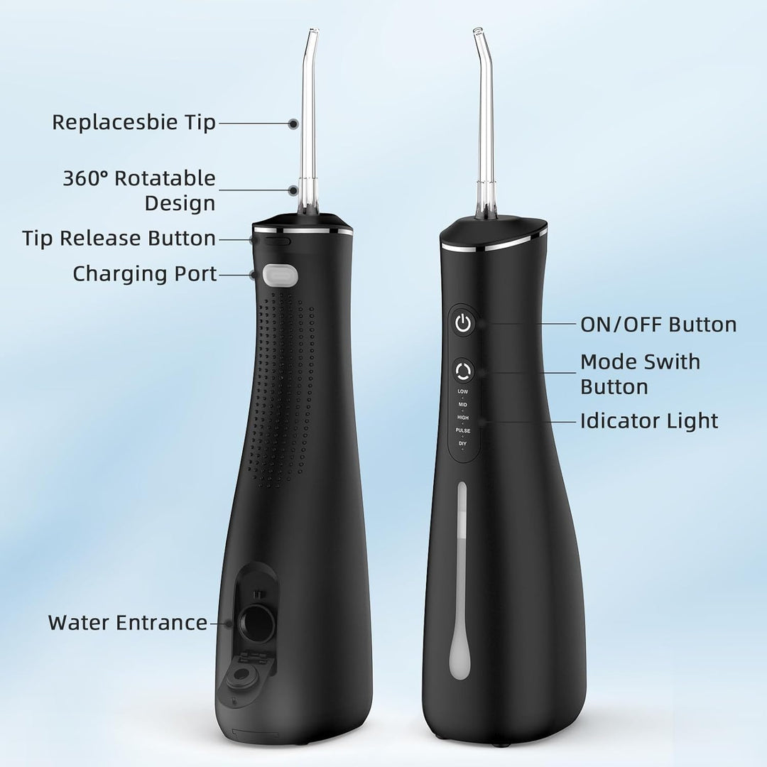 Munddusche Kabellos Elektrisch Zahnreiniger 4 Modi 4 Düsen IPX7 Wasserdicht für Reise und Zuhause Sc