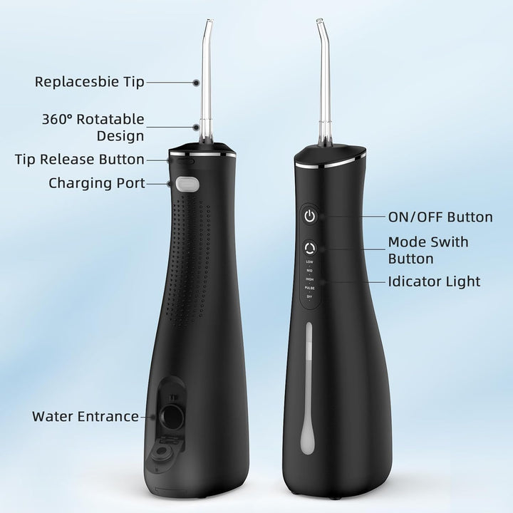 Munddusche Kabellos Elektrisch Zahnreiniger 4 Modi 4 Düsen IPX7 Wasserdicht für Reise und Zuhause Sc