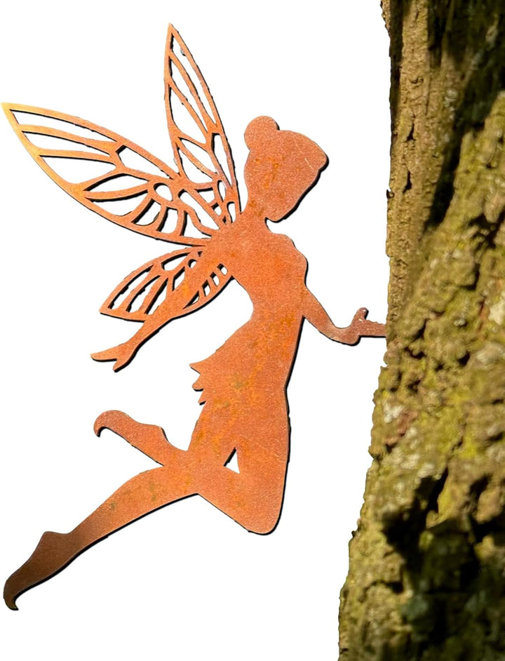 Cortenmeister - Edelrost Fee für Draussen. Baumstecker für Deinen Garten. Echter Cortenstahl Gartens