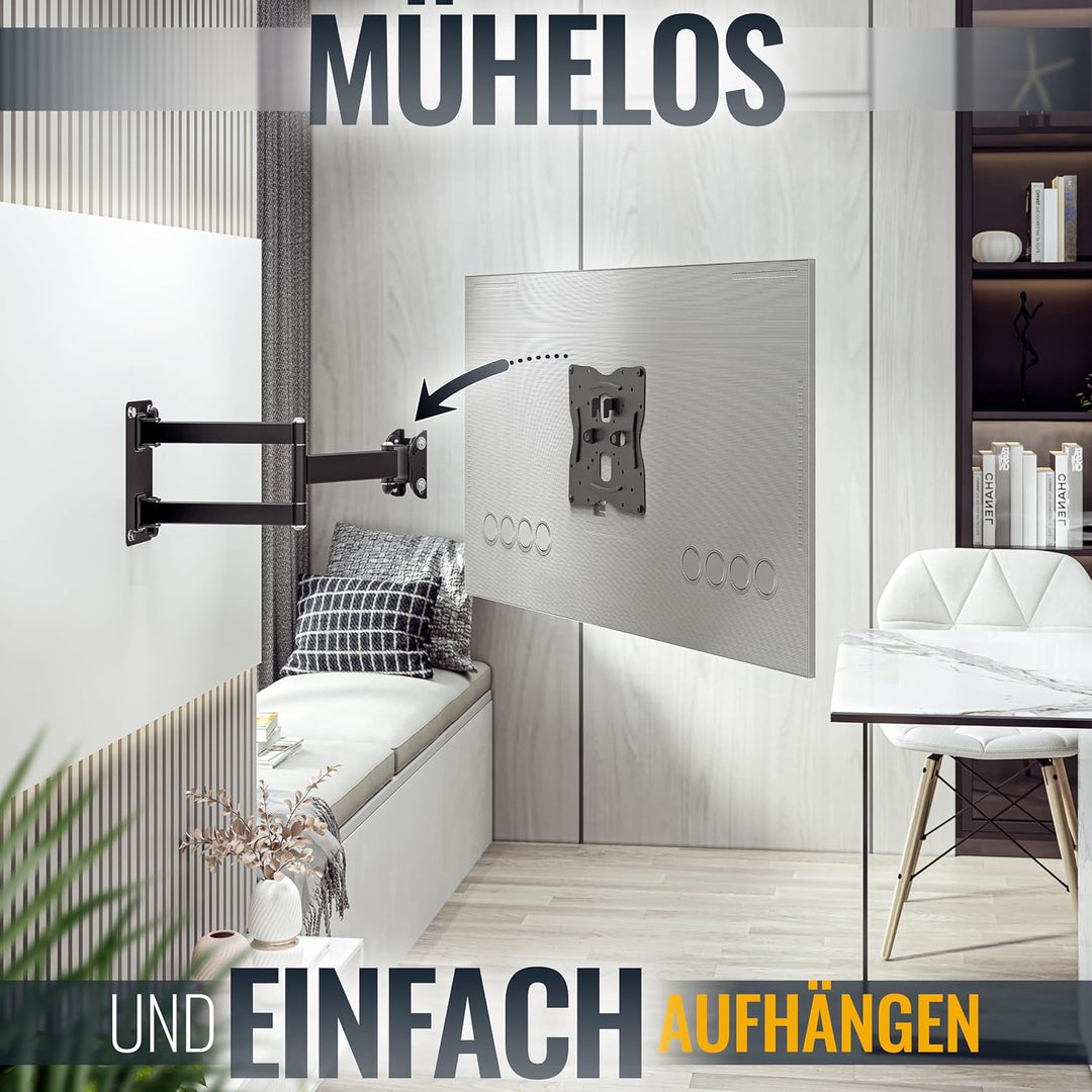 RICOO TV Wandhalterung Fernseher Halterung S1022 für 32-55 Zoll schwenkbar neigbar Fernseherhalterun