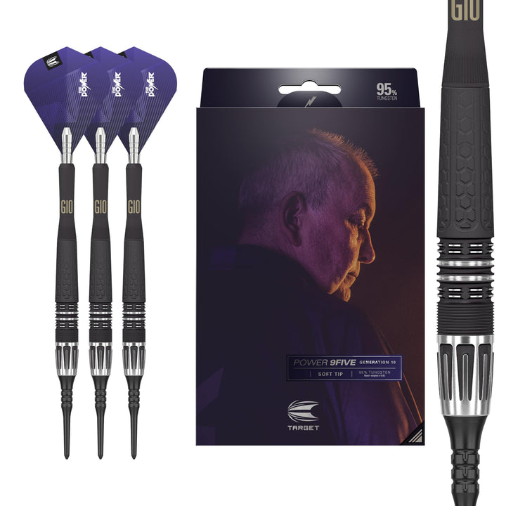 Target Darts Phil Taylor Power 9-Five Gen 10 95% Wolfram Soft Tip Dart Satz 20G, 20G