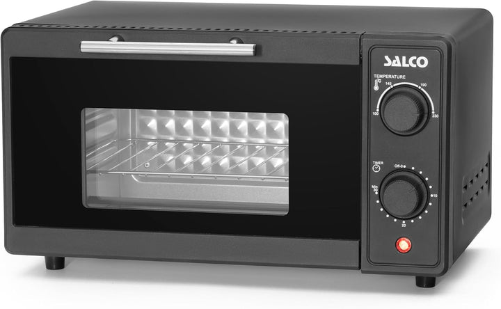 Salco Mini-Backofen | 9 Liter Kapazität | 700W | Mit Timer & Abschaltautomatik | 100-230°C | Grillen