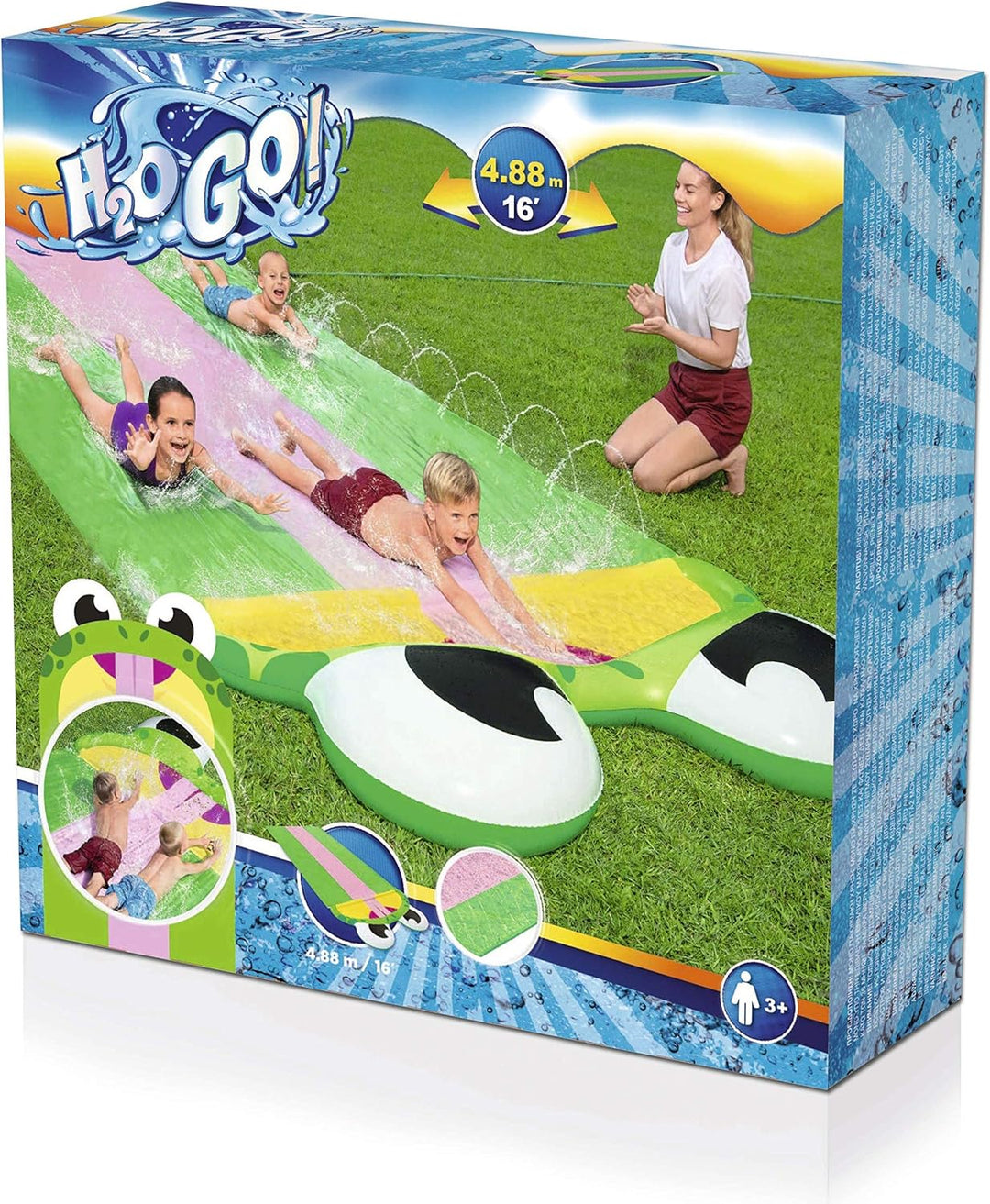 Bestway H2OGO!™ Wasserrutsche, Frosch, 488 x 200 cm