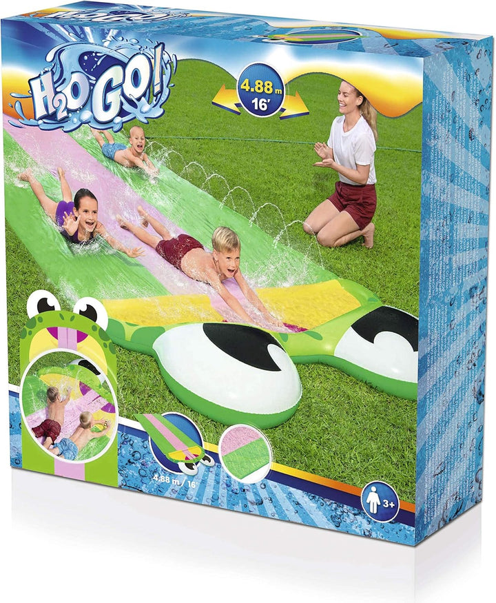 Bestway H2OGO!™ Wasserrutsche, Frosch, 488 x 200 cm