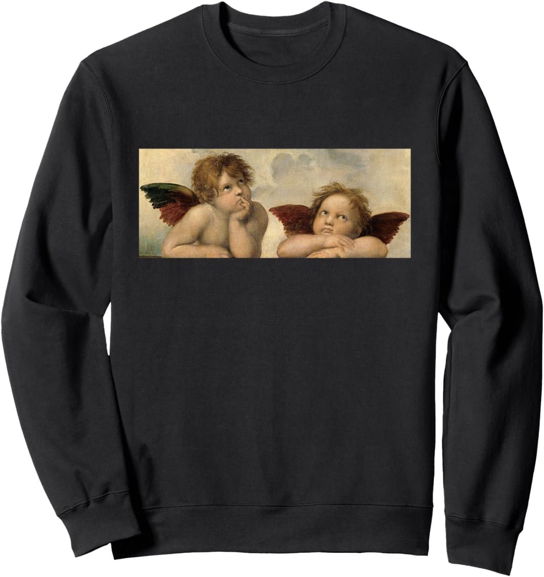 Raffaels Engel Sixtinische Madonna Gemälde Renaissance Kunst Sweatshirt