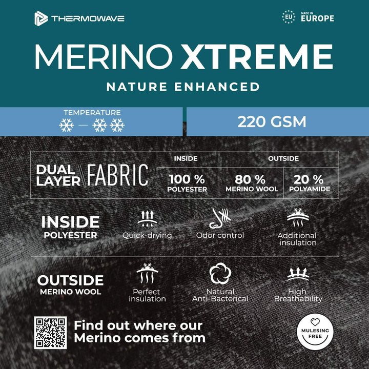 Thermowave Xtreme Merino Unterwäsche Herren - Thermounterwäsche Herren - Merino Shirt Herren - Therm