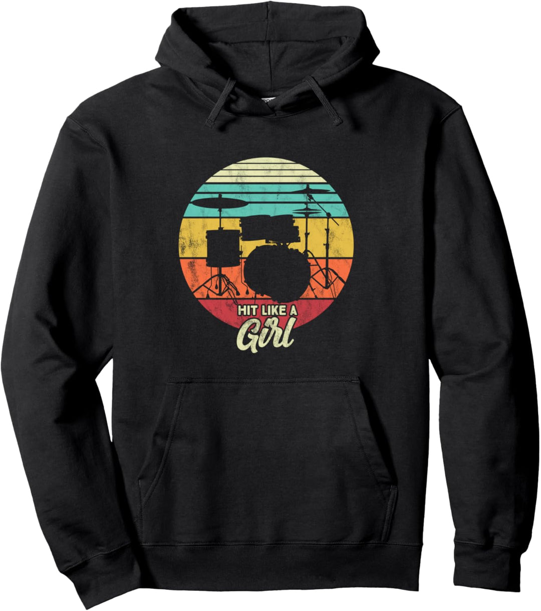 Hit like a Girl - Drummer Girl Pullover Hoodie