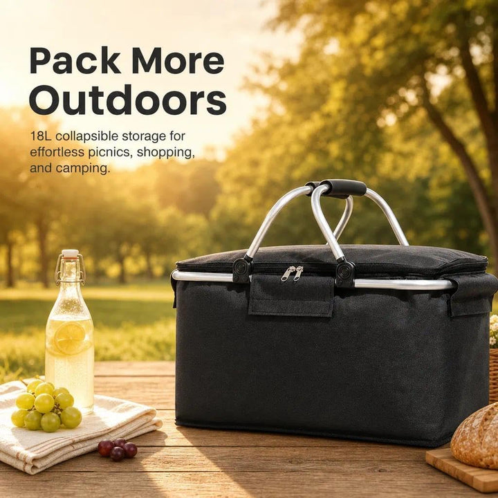 Einkaufskorb Faltbar, Einkaufskorb mit Kühlfunktion, Thermo als Picknickkorb,Tragekorb,Kühlbox Tragb