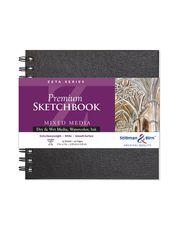 Stillman & Birn Zeta Series Spiralgebundenes Skizzenbuch, 17,8 x 17,8 cm, 270 g/m² (extra schwer), w