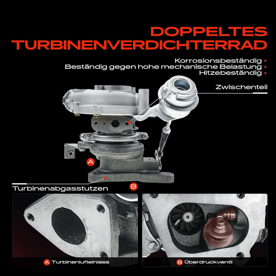 Frankberg 1x Turbolader Kompatibel mit NV400 Bus X62 X62B 2.3L 2014-2016 NV400 Kasten X62 X62B 2.3L