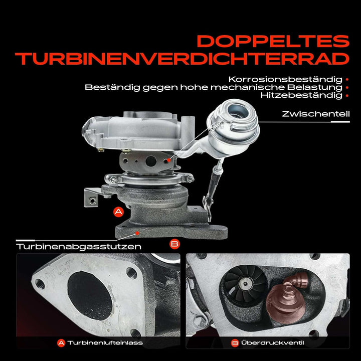 Frankberg 1x Turbolader Kompatibel mit NV400 Bus X62 X62B 2.3L 2014-2016 NV400 Kasten X62 X62B 2.3L