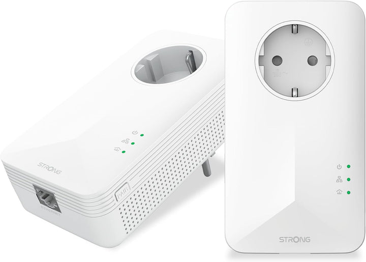 STRONG Powerline 1000 Duo, PowerLAN-Adapter Set mit 2 Stück, 1000 Mbit/s, Hochgeschwindigkeits-Netzw