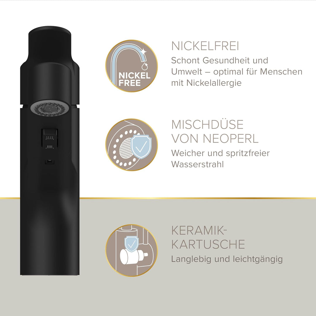 Lenz KOA Küchenarmatur mit Handbrause schwarz 46040851