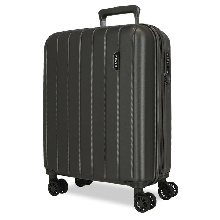 Movom Wood Kabinenkoffer Grau 40x55x20 cms Hartschalen ABS TSA-Schloss 38L 3,2Kgs 4 Doppelräder Erwe
