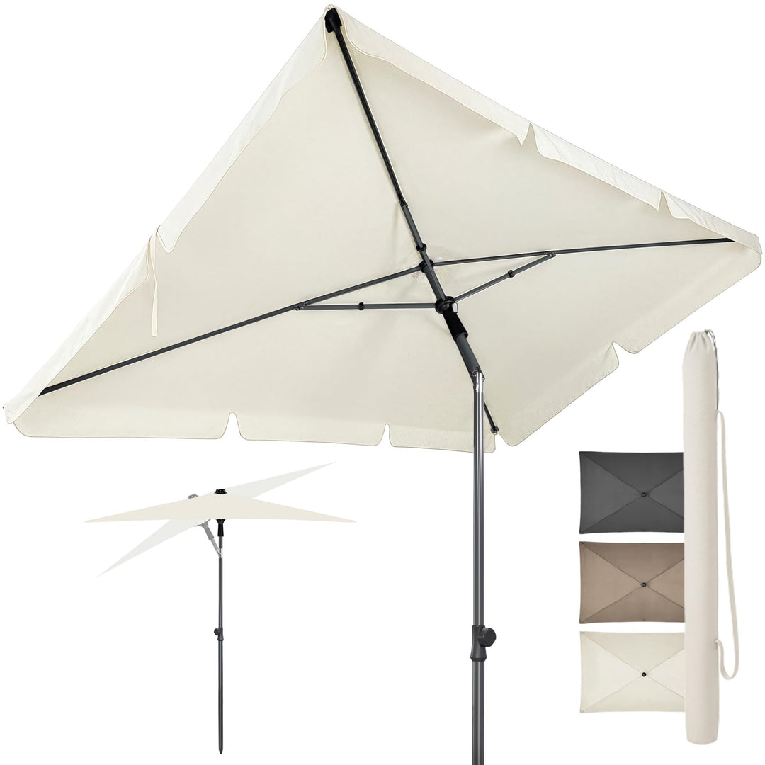 4smile SunnyShade Balkonschirm Rechteckig 210x140 cm, Sonnenschirm Balkon mit UV 50+, Sonnenschutz B