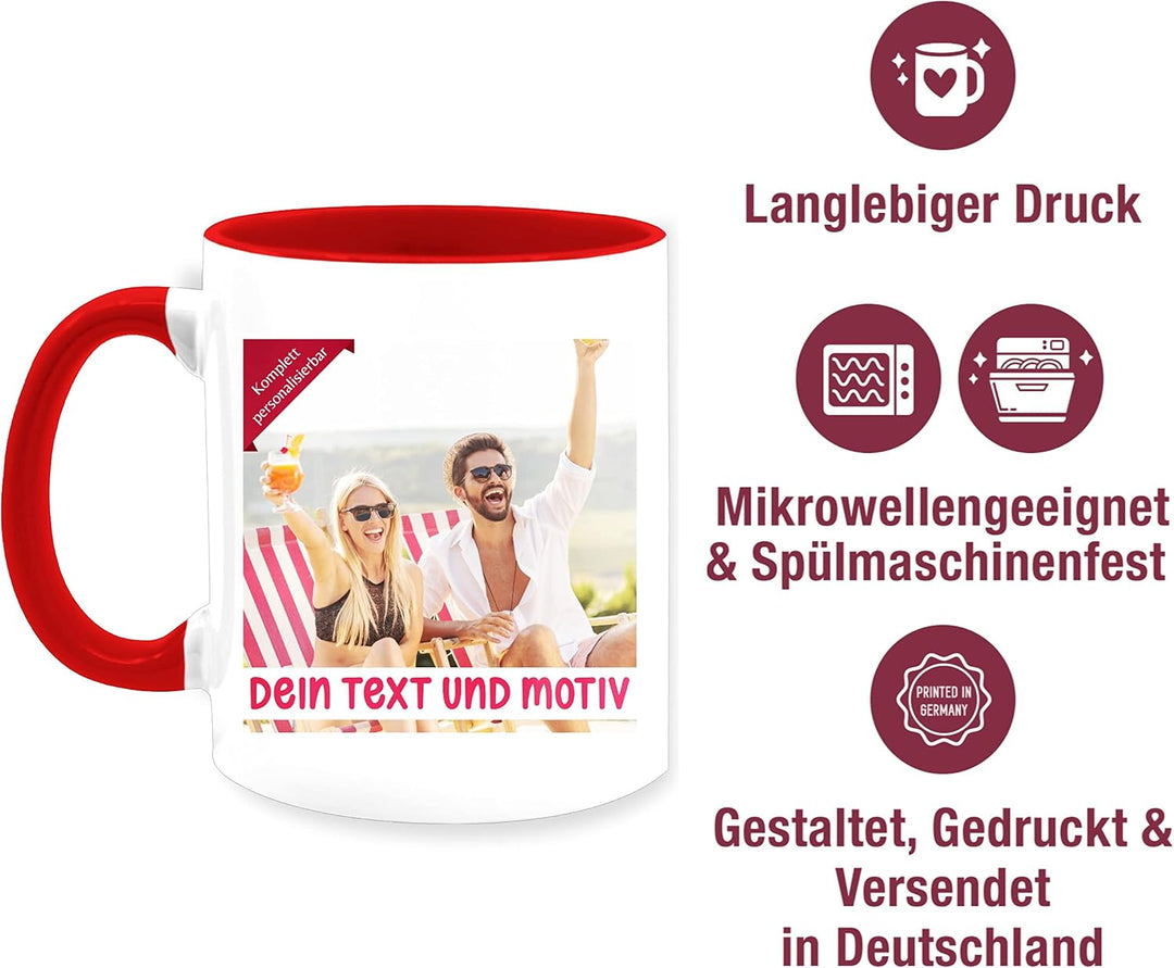 Tasse Tassen 325ml - eigenem Bild - Eigenes Foto Geschenk I - 325 ml - Rot - selbst gestaltet fotota