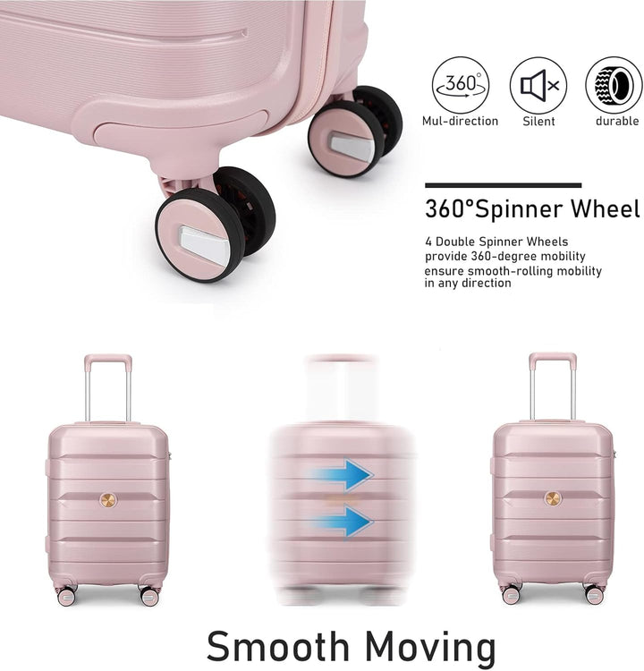 Sea choice Hartschalen Koffer Trolley Erweiterbar Kabinen Handgepäck 100% PP Leicht Reisekoffer mit