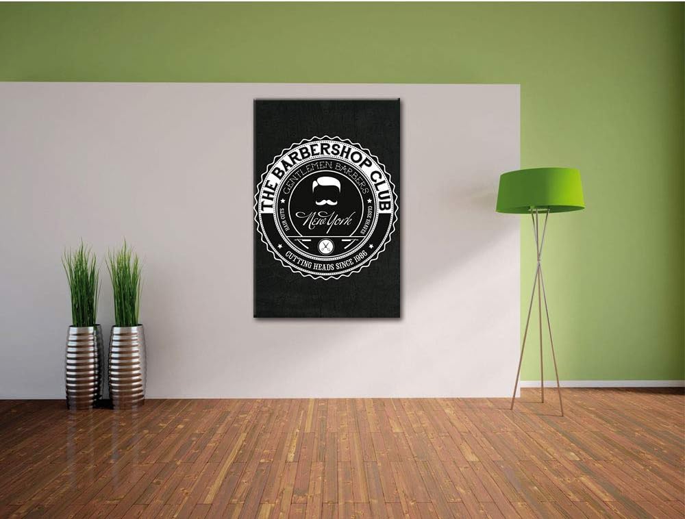 Dark the Barber-Shop-Club black Leinwandbild Bild auf Leinwand, XXL riesige Bilder fertig gerahmt mi