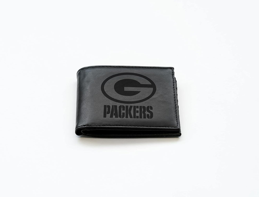 Rico Industries NFL Laser Engraved Billfold Wallet, Black Green Bay Packers, Green Bay Packers