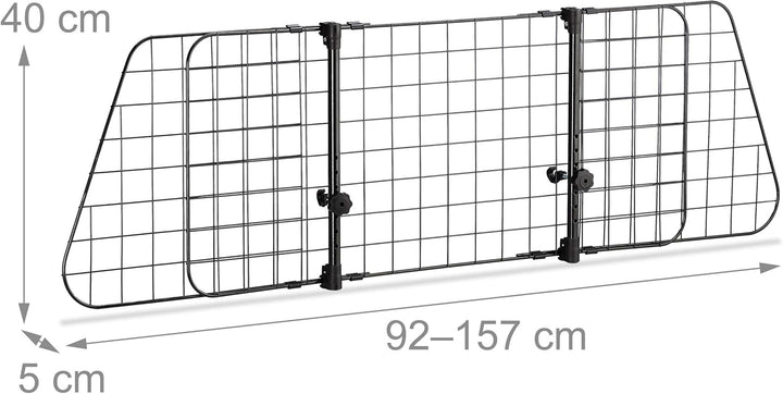 Relaxdays Hundegitter Auto, Trenngitter Universal gross, verstellbare Breite, Autogitter Masse HxB 4