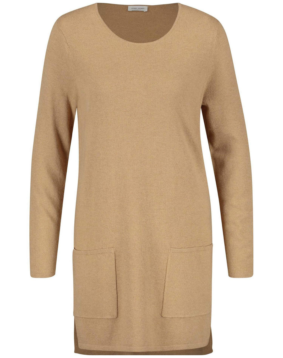 Gerry Weber Damen Pullover Mit Wolle Und Kaschmir Figurumspielend, Leicht Ausgestellt Camel-Melange