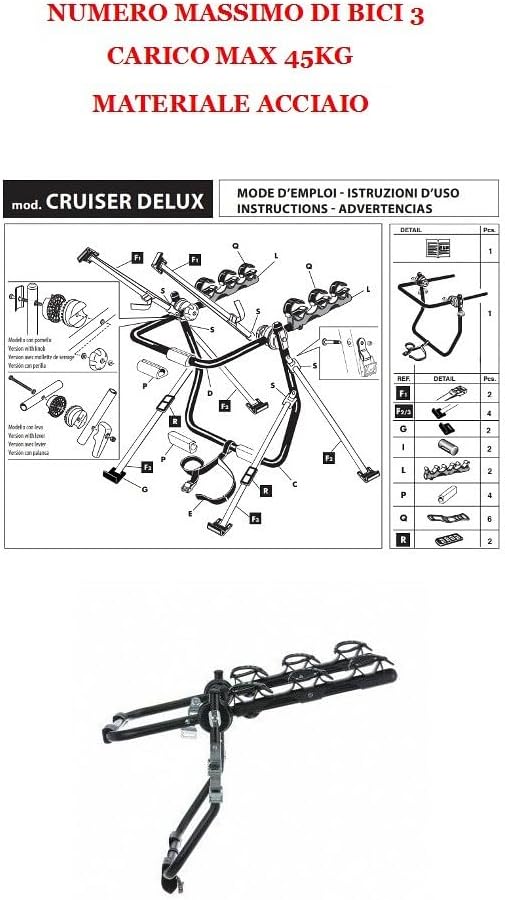 CLICK & GO KOMPATIBEL MIT Volkswagen Golf V Plus 5p pro Jahr (05-09) HECKFAHRRADTRÄGER FÜR Autos FAH