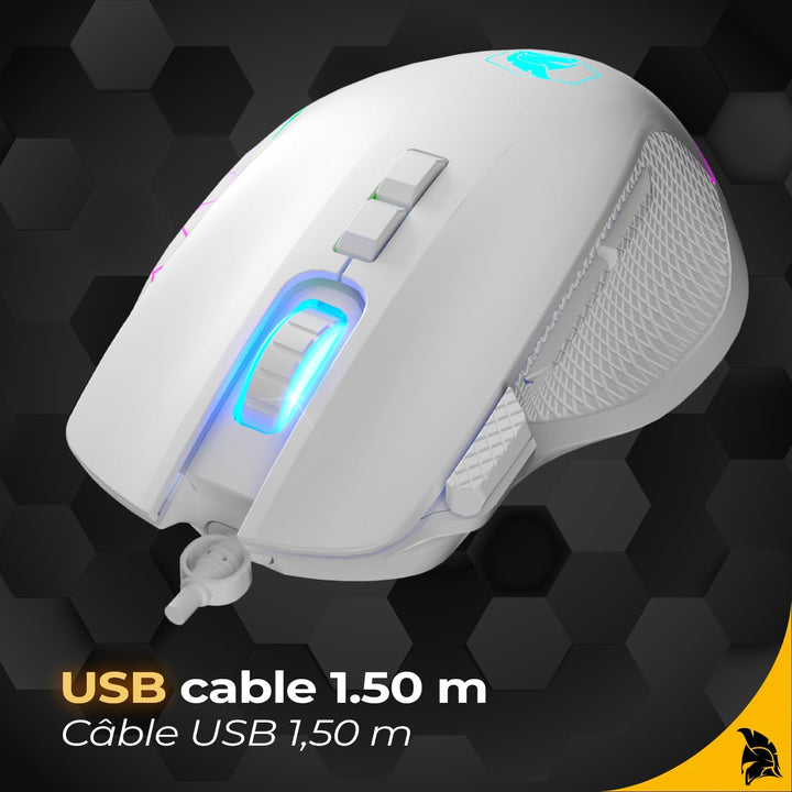 EMPIRE GAMING - W905 Gaming-Maus kabelgebunden – 12800 DPI 1000 Hz – RGB – Ergonomisch – PS4, PS5, X