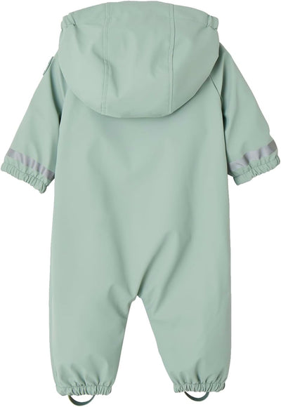 Vertbaudet Baby Regen-Overall mit Fleecefutter und Kapuze, Recycling-Polyester Salbeigrün 71, Salbei