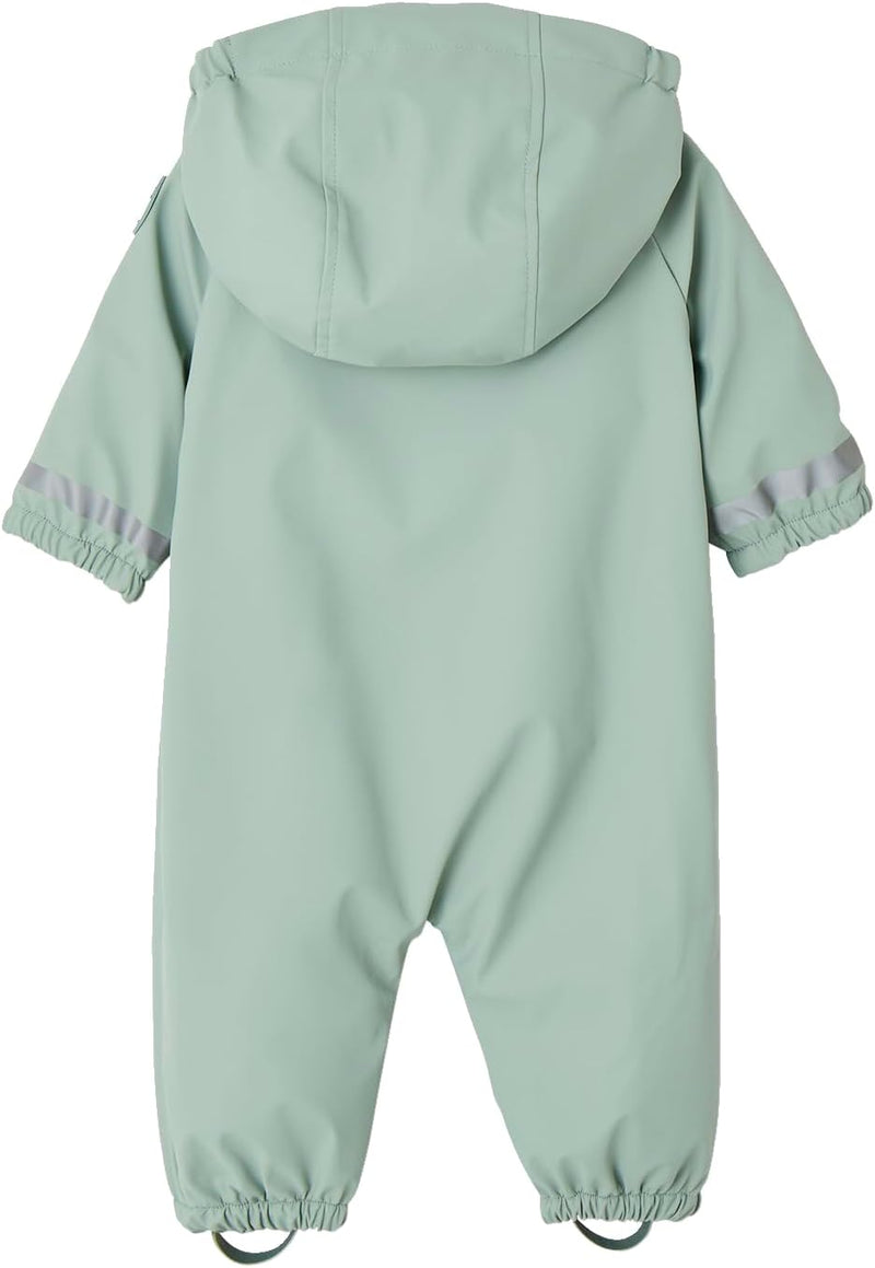 Vertbaudet Baby Regen-Overall mit Fleecefutter und Kapuze, Recycling-Polyester Salbeigrün 71, Salbei