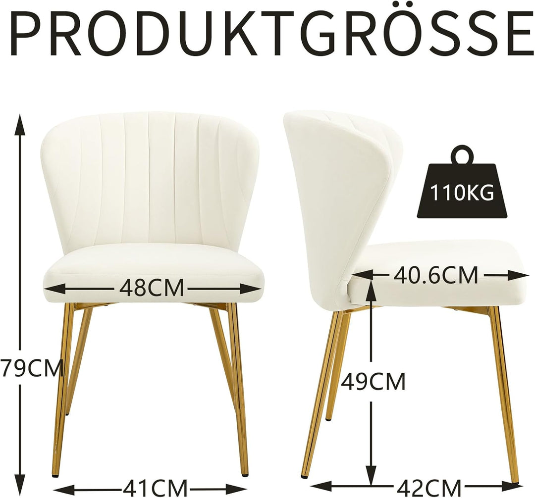 Sepnine Moderne Esszimmerstühle Samt, Küchenstuhl,Gepolsterter Sitzfläche aus Komfortschaum,mit Meta
