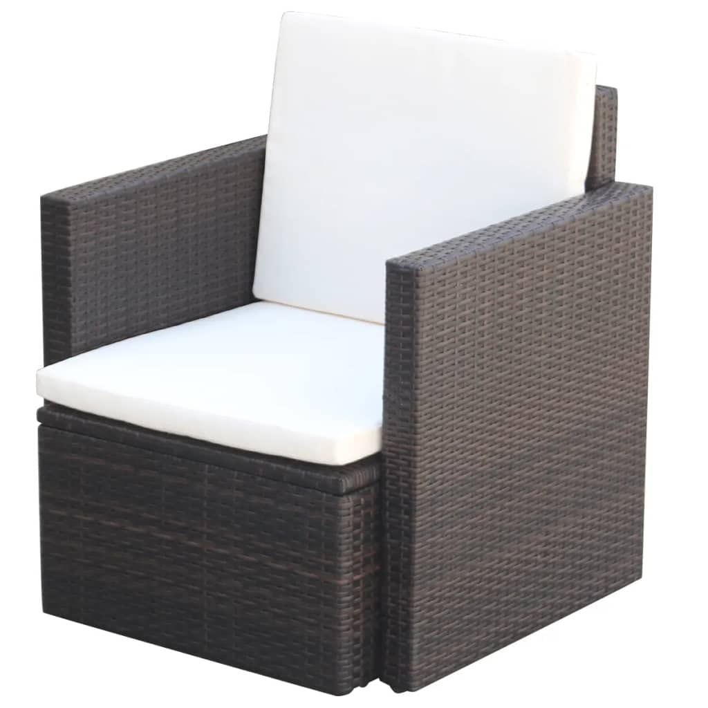vidaXL Gartenstuhl mit Auflagen Kissen Stuhl Gartensessel Sessel Gartenmöbel Sofa Einzelsofa Lounge
