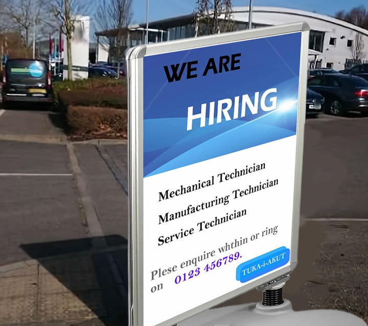 TUKA-i-AKUT A1 Kundenstopper Plakatständer Wind-Sign Beidseitig für 2 Plakate, Werbeaufsteller Mobil