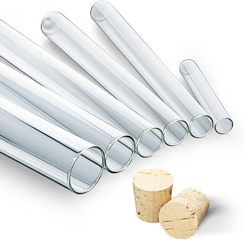 Tuuters 25 x Reagenzglas aus Laborglas mit Natur-Korken ✪ Premium-Line ✪ Starkwandig (200 x ø 24 mm)