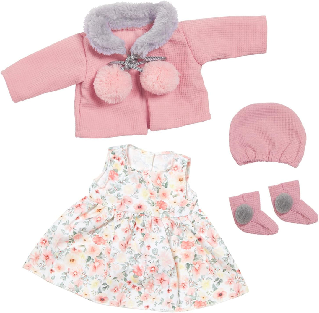 Puppenkleidung für 36-43 cm Baby Puppen mit Hut Mantel Kleid und Socken (Keine Puppe)