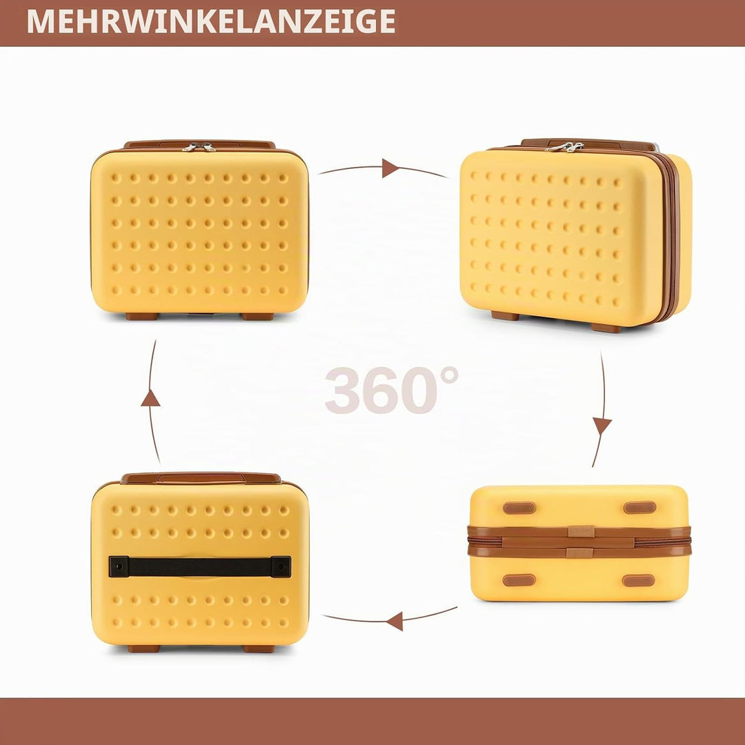 KONO Kosmetikkoffer Schminkkoffer Leicht Handgepäck Tragbar Beautycase Damen ABS+PC Make Up Koffer m