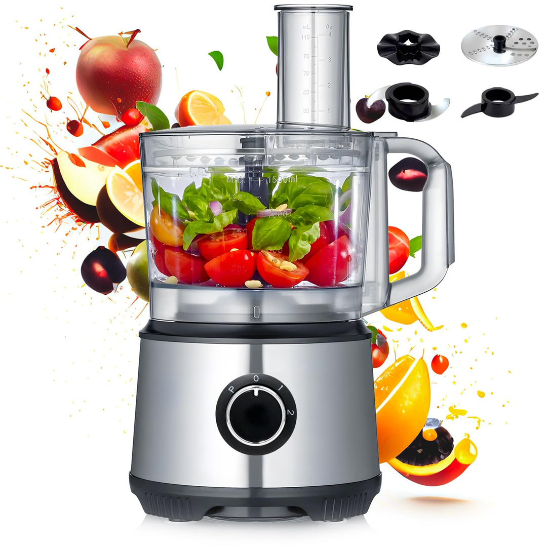 Avilia Multifunktionaler 7-in-1-Roboter mit Behälter von 1,25 l, 750 W, ideal zum Zerkleinern, Schne