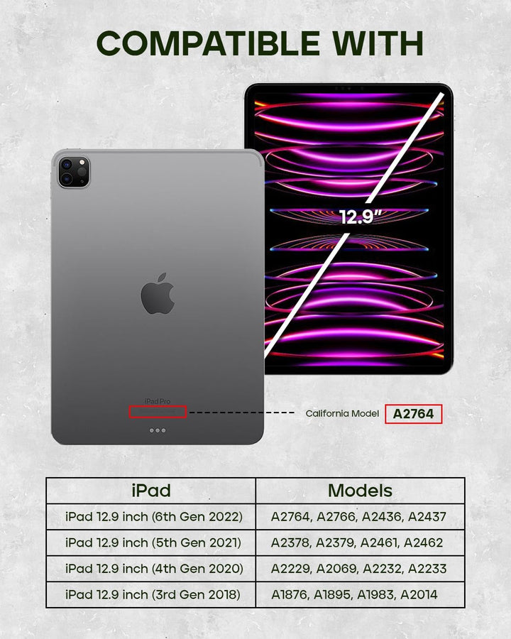 Porter Riley - Lederhülle für iPad Pro 12.9" 3. Generation Ausgabe 2018. Premium Echtleder Standhüll