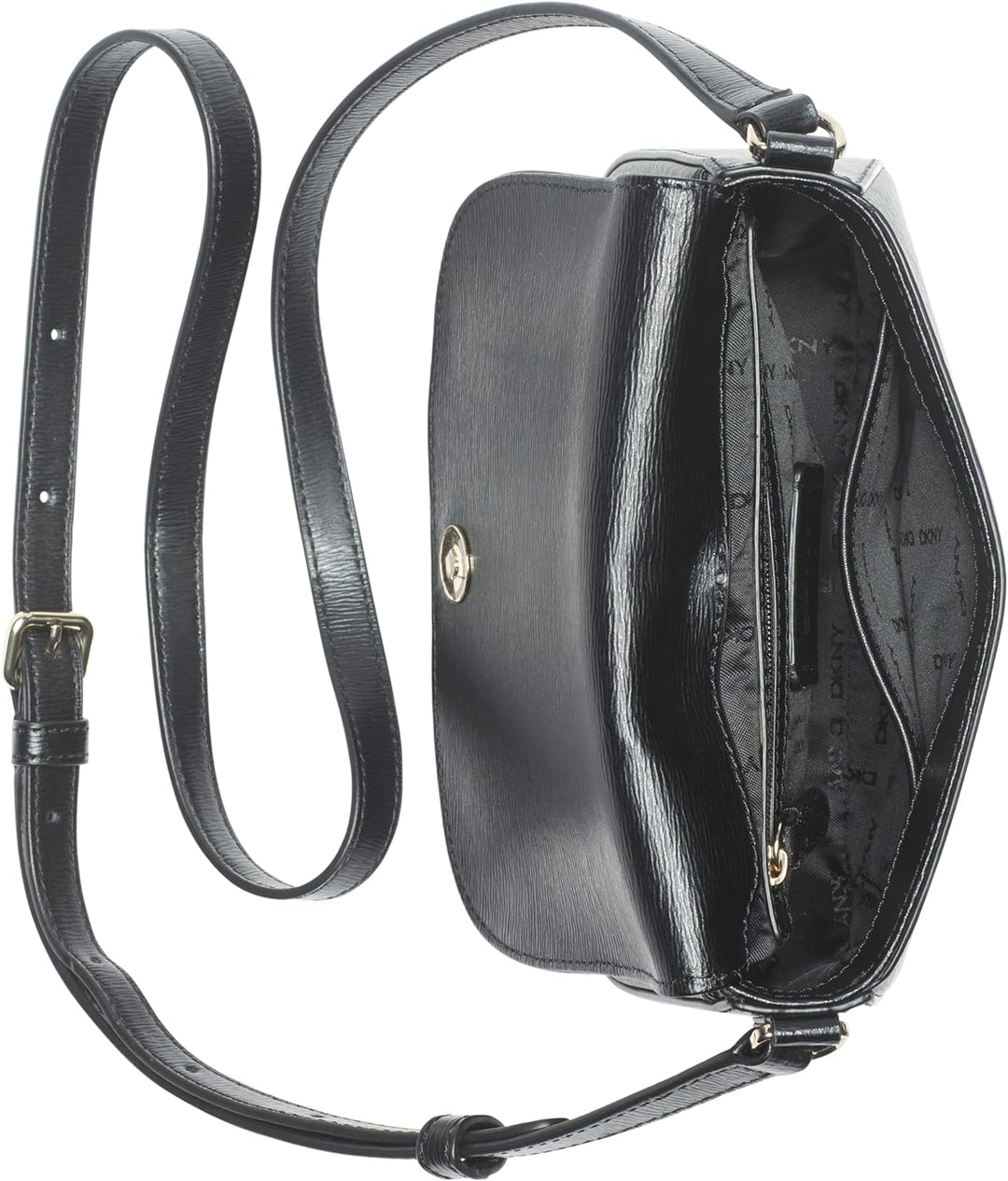 DKNY Damen Bryant Saddle Bag, Black/Gold, Einheitsgrösse EU