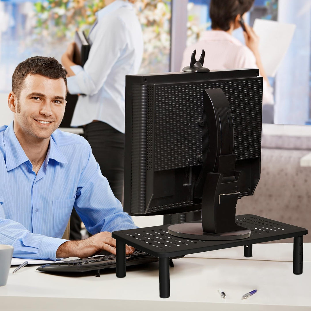 Laptop- und Monitorständer, höhenverstellbarer Bildschirmtisch mit Kühlungslöchern, Computerständer,