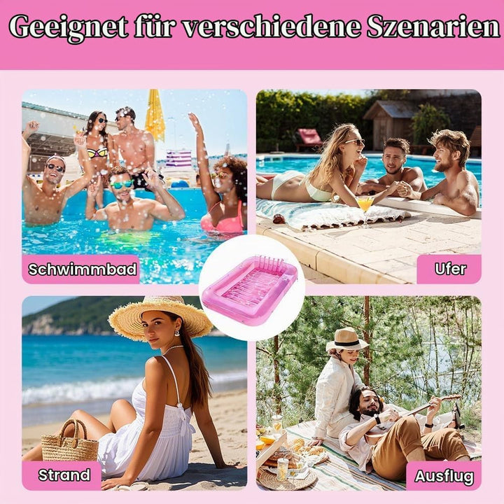 178x116cm Aufblasbare Tanning Pool mit Kühler Aufblasbarer Sonnenpool, Tanning Pool Luftmatratzte Po