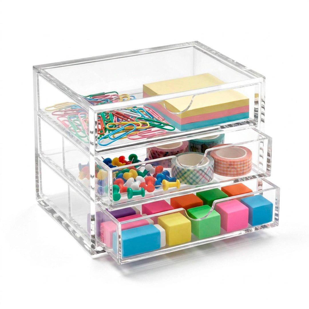 OSCO A3275 Magazin mit 3 Schubladen aus klarem Acryl, klein Small (3 Drawer), Small (3 Drawer)