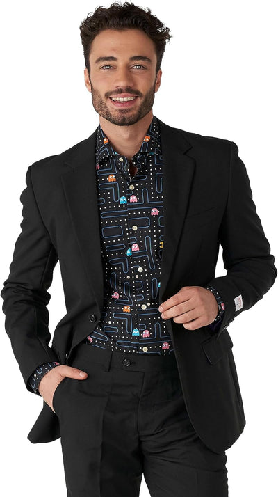 OppoSuits Herrenhemd – Hemd mit Knöpfen – schmale Passform – Lange Ärmel XS Shirt Ls Pac-man, XS Shi