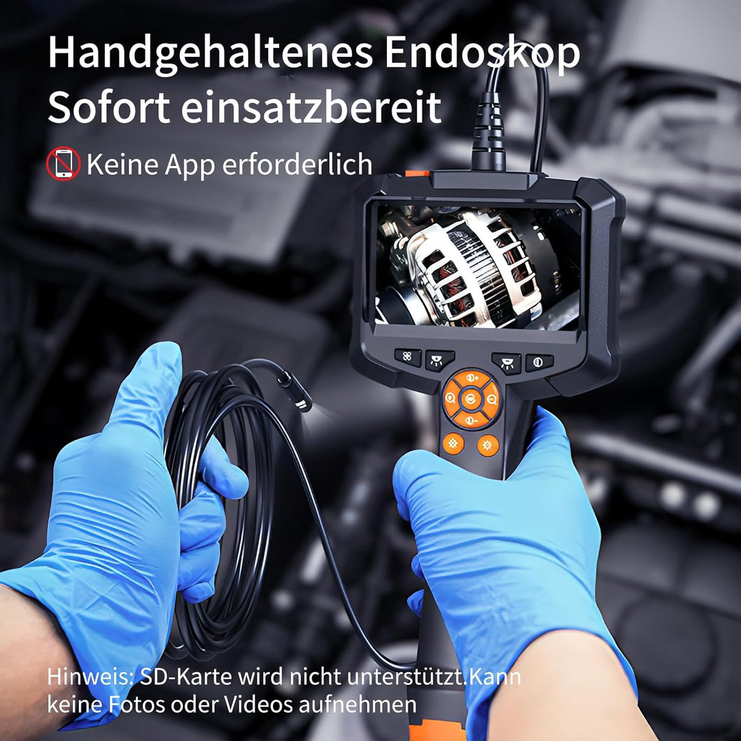 Dual Lens Endoskopkamera mit Licht, AOPICK 8mm IP67 wasserdichte Endoskop, 4.3" IPS Bildschirm Inspe