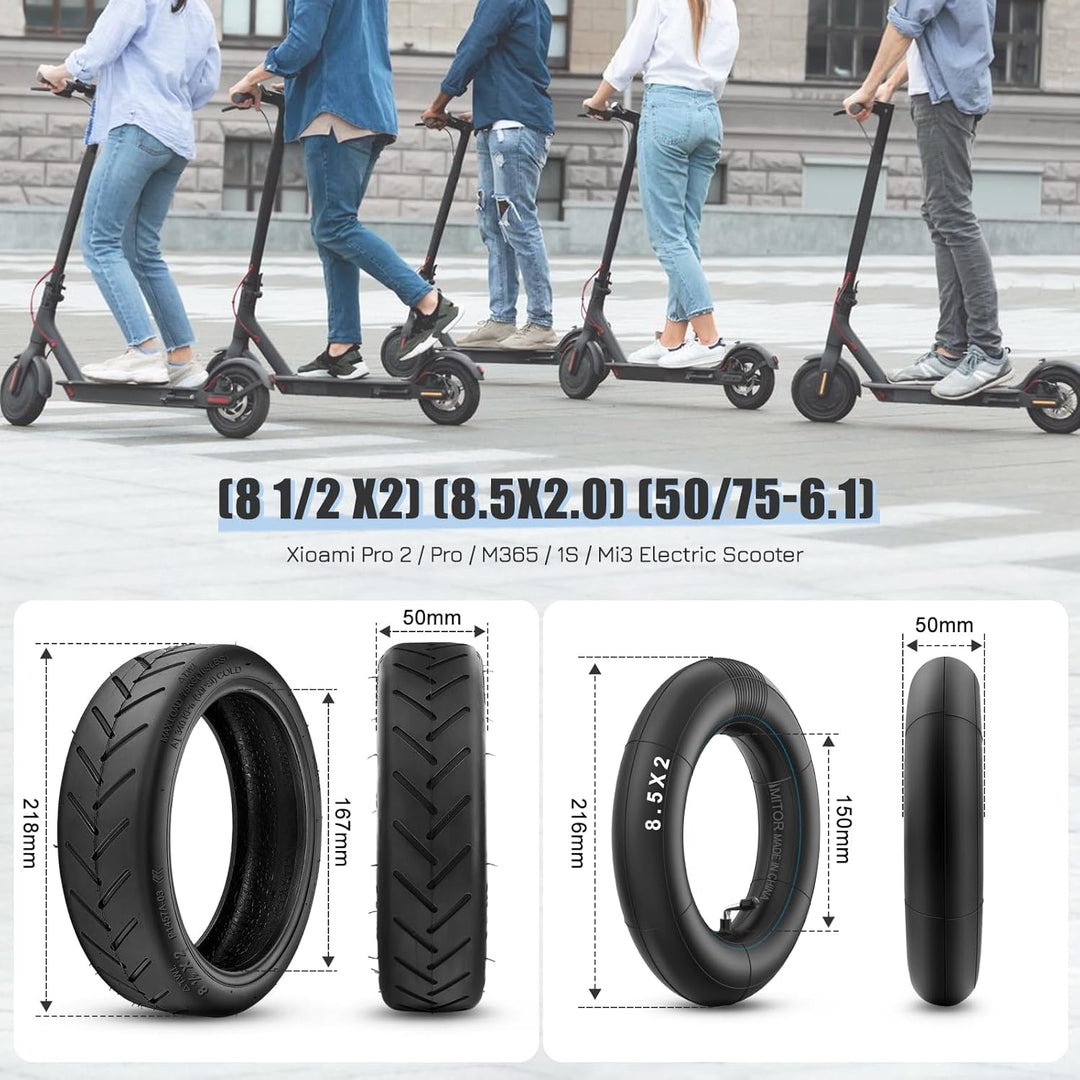 E Scooter Reifen 8 1/2 x2 Schlauch für Xiaomi Pro 2/Pro/M365/1S/Mi 3, 50/75-6.1 Reifen und Schlauch