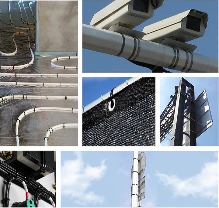 OFFO Edelstahl Kabelbinder, 100 Stk.,Kabelbinder Metall Rostfrei 400mmx4,6 mm,Kabelbinder Schwarz UV